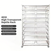 Rack en aluminium sur mesure pour reptiles avec bacs en plastique 60x35cm pour python ball pythons, service OEM, livraison en 12 jours, système de rack pour serpents en aluminium