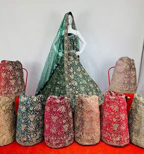 Lehenga Choli indien pakistanais vêtements de mariage de mariée pour femmes élégantes broderie lourde travail plein velours longue mode soie pour - Product Image 1