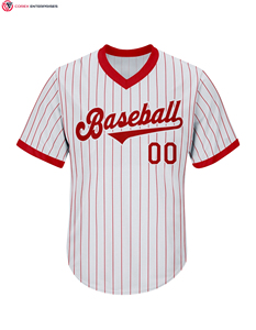 Uniformes de baseball personnalisés Offre Spéciale et maillots de baseball par sublimation maillots de baseball à fines rayures rouges de haute qualité - Product Image 3