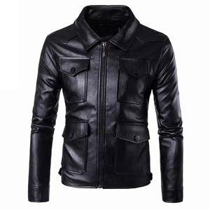 Chaquetas de cuero de invierno personalizadas de alta calidad para hombre, abrigos/chaqueta de cuero cálidos a la moda para hombre - Product Image 6