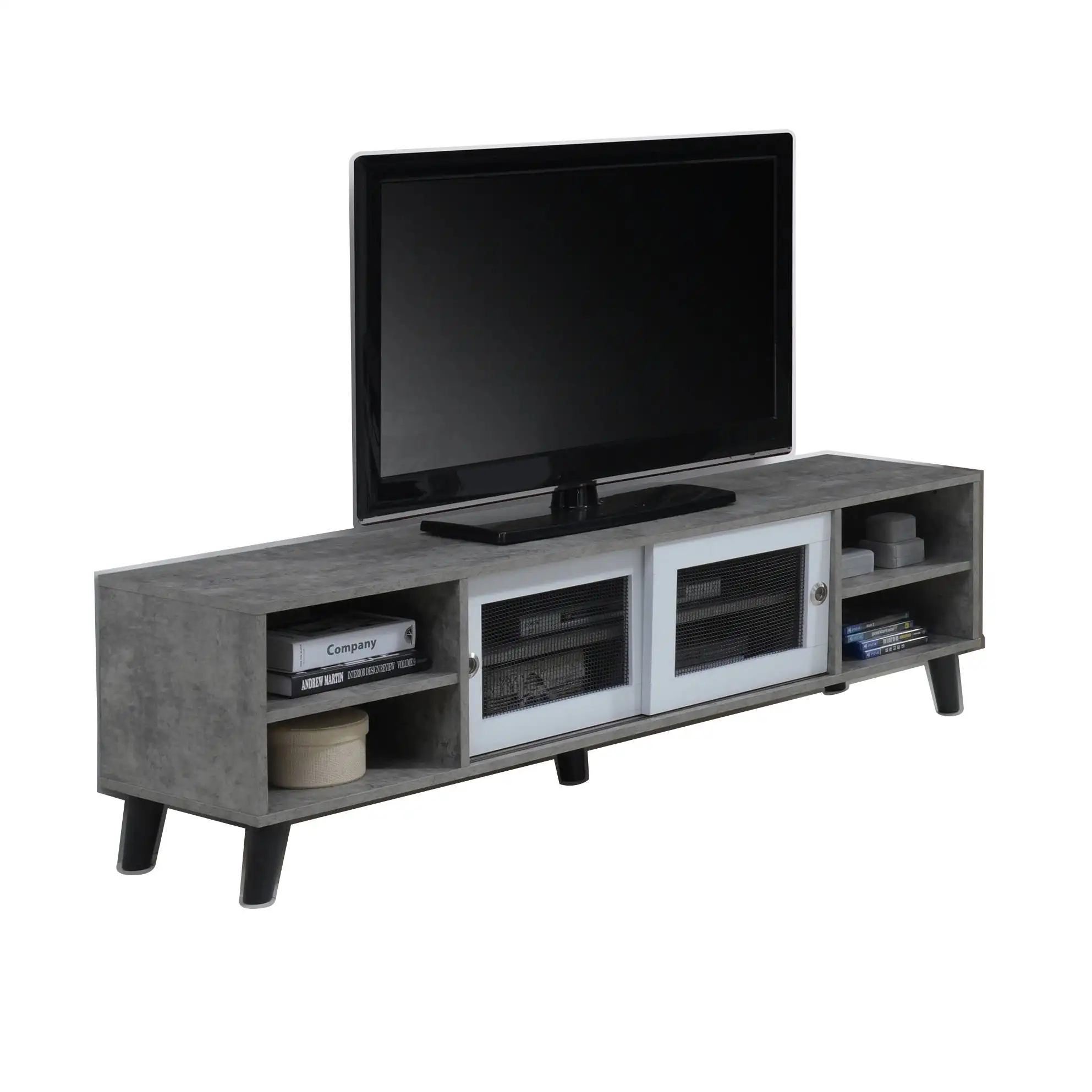 New Arrival High Quality TV Stands Cabinet TV Unit TV Bench Modern Storage Cabinet with 2 Sliding Doors Shelves for Living Room