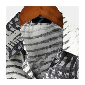 Camisas de playa informales de moda para hombres Blusa de manga corta con estampado Hawaiano hecha de franela cómoda - Product Image 3