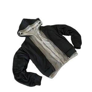 Custom Streetwear Heavyweight Plain Blanks Jacket Doble Triple Capa Zip up Cropped Boxy Hoodie Hombres - Product Image 3