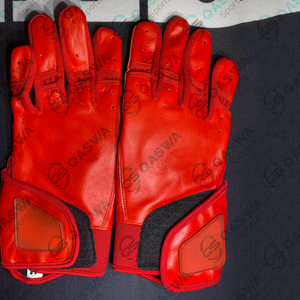 Unique Design Custom Made Professional Soft High Quality Adjustable & Comfortable Baseball Batting Gloves with Leather - Product Image 3