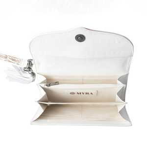 ชุดคลัทช์กระเป๋าสตางค์แบบพับสองพับทำจากหนังสำหรับสุภาพสตรีแฟชั่นวินเทจแบบตะวันตกผลิตในอินเดีย - Product Image 4