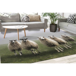 พรมแกะพิมพ์ลาย 3 มิติ: ของตกแต่งบ้านสไตล์ฟาร์มเฮาส์ พรมรูปสัตว์ พรมขนนุ่ม - Product Image 2