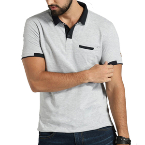 Chemises pour hommes de style actuel, tricotées, respirantes, à manches courtes, couleurs personnalisées, imprimées, en coton et polyester, tissu personnalisé - Product Image 1