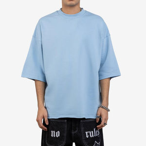 2025 venta al por mayor personalizado su logotipo de la marca 100% algodón Hip Hop camisetas en blanco hombres camiseta lisa Casual hombres camiseta para hombres - Product Image 5