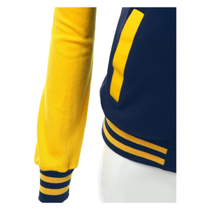 Abrigo de invierno informal con estilo para hombre, chaqueta universitaria de alta calidad, cuero de lana cálido, manga larga, diseño bordado en contraste de Color - Product Image 5