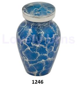 Blue Tiger Eye Aluminium Mini <b>Keepsake</b> Urn Free Velvet <b>Box</b> - Product Image 1