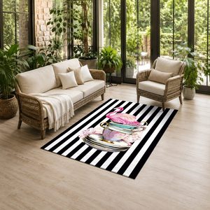 RUGS DEPOT LXDP-0465 Wholesale Charcoal Grey Traditional Medallion Digital Printed Machine Washable Chenille Area Rug Non <b>Slip</b> - Product Image 6