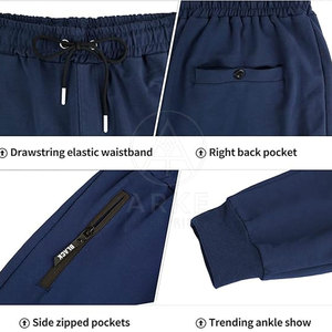 Joggers informales de moda para hombre, pantalón 100% de algodón, cintura media, ligero, transpirable, lavado, recto, ajustado, cómodo - Product Image 6