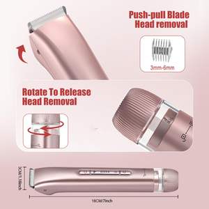 Depiladora Eléctrica 2 en 1 Recargable e Impermeable para Mujer, con Doble Cabezal, Recortadora de Bikini y Depiladora Corporal - Product Image 4