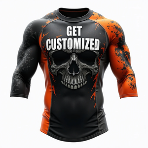 Rash Guard Personalizado de Diseño Exclusivo Elástico Transpirable de Secado Rápido 100% Poliéster de Ajuste Ceñido por Compresión para Kimono de Jiu Jitsu - Product Image 6