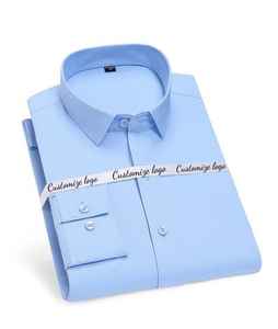 Chemises formelles pour hommes décontracté hommes plaine blanc à manches longues manteau vérifier mince travail en gros hommes chemises habillées - Product Image 3