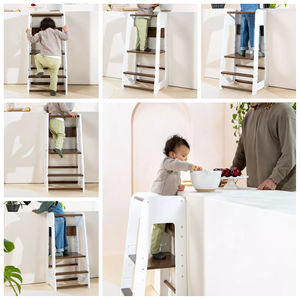 Tabouret <span class=keywords><strong>d</strong></span>'<span class=keywords><strong>observation</strong></span> <span class=keywords><strong>Montessori</strong></span> en bois anti-basculement robuste Aide de cuisine moderne <span class=keywords><strong>Tour</strong></span> de marche pour enfant en bas âge pour l'exploration de l'école de la chambre à coucher - Product Image 4