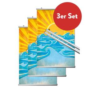 61 cm Aluminum <b>Clamp</b> Rail Poster Strip Set 3 Pairs Display Racks - Product Image 1