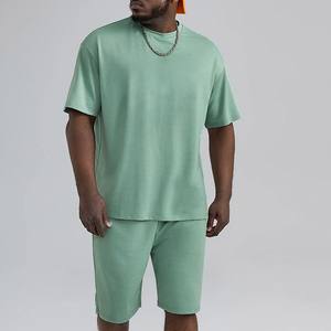 Meilleure vente ensemble de t-shirts et de shorts deux pièces avec logo personnalisé pour hommes 100% Style d'été respirant décontracté - Product Image 4