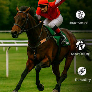 Meilleure qualité léger en cuir véritable équestre cheval Tack Set taillé à la main Headstall sein plaque saisonnier équitation équipements - Product Image 3