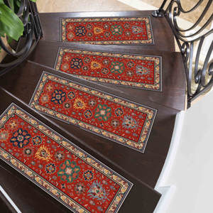 Alfombra Estampada - Tonos Suaves, Rojo, Estilo Persa, Diseño Turco, Alfombra de Pasillo - Product Image 1