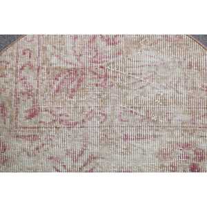 Alfombra Turca Vintage de 2.4x1.4 pies, Diseño Patchwork, Lana Beige con Base de Látex, Ecológica, Pelo Medio, para el Hogar - Product Image 4