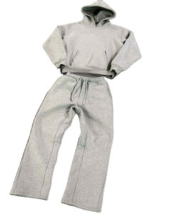 Custom Vintage Jogging Set Pullover Acid Wash Tracksuit Sweat Suit <b>Hoodie</b> and Straight Leg Flared Sweatpants Track Suit <b>for</b> <b>Men</b> - Product Image 5