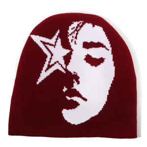 หมวกบีนนี่ถักลายหัวกะโหลกสำหรับหน้าหนาว Y2k หมวกบีนนี่ถักโลโก้ได้ตามต้องการสำหรับทุกเพศ - Product Image 4