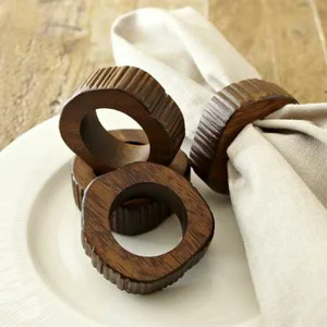 Modern Luxury Eco-Friendly High Quality Customizable Wood Napkin Rings Custom Logo for Home Hotel Restaurant Wedding <b>Table</b> - Product Image 1