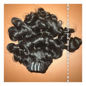 Cheveux bouclés indiens bruts de bébé Un donneur Paquets de cheveux humains du temple indien Ondulés Armure vierge Cuticule alignée Vendeur brut Cheveux humains - Product Image 2