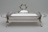Chauffe-plats en acier inoxydable de style vintage pour buffet avec couvercle serveur de nourriture élégant pour la restauration, les événements et la maison