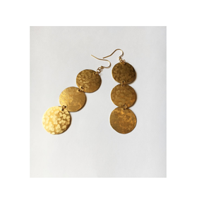 ต่างหูทองเหลืองทรงกลมพร้อมชุดตกแต่งค้อนหลังโบราณ เครื่องประดับต่างหูทองเหลืองและขายร้อน - Product Image 6