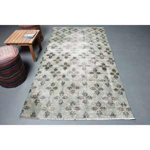 Alfombra de lana clásica turca Vintage hecha a mano rectangular tejido plano Verde Negro Patchwork 4,4 'X 8,2' para respaldo de látex para sala de estar - Product Image 1