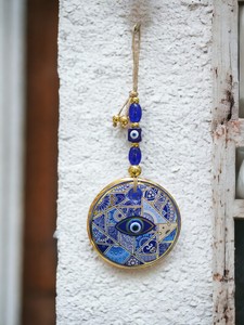 Ojo Turco DAFNI de 11 CM, Hecho a Mano, con Relieve, Magnético, de Vidrio, Decoración Tradicional para Pared - Product Image 2