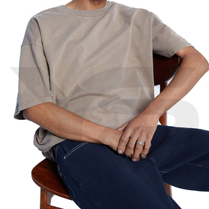Camiseta de algodón de gran tamaño de calidad de primera clase para hombre, ropa de Jersey de peso pesado con logotipo personalizado impreso, ropa personalizada de talla grande - Product Image 2