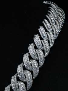 Custom Baguette Cut Vvs <b>Cuban</b> Link <b>Necklace</b> Hip Hop Style Iced Out Rose Gold 925 Silver <b>Cuban</b> <b>Chain</b> Fine Men Jewelry - Product Image 4