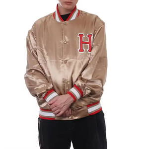 Custom 2025 Hot Selling Fashion Silk Satin Wholesale Varsity <b>Jacket</b> For <b>Men</b> Custom Color Logo <b>Men</b> Bomber <b>Jacket</b> Made in Pakistan - Product Image 3