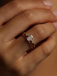 แหวนหมั้นเพชรเม็ด1.8กะรัตเพชรโมอิส1.8มม. สำหรับผู้หญิงได้รับการรับรองว่ามีน้ำแข็งบดละเอียดทันสมัย - Product Image 4