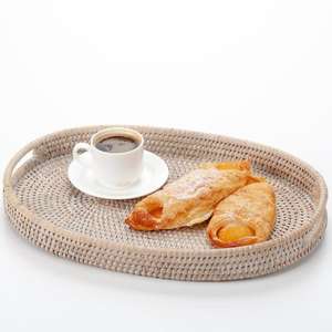 Homemad ถาดทรงรีทอจากหวายธรรมชาติในสไตล์โคโลเนียลและชนบทขนาด38*25*4ซม. สำหรับงานฝีมือระดับโลก impex อินเดีย - Product Image 4