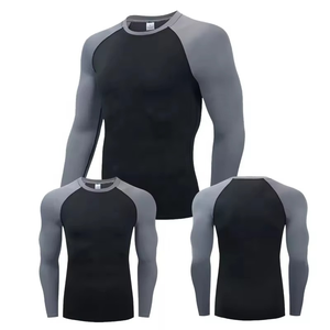 Men's Long Sleeve Rash Guard Quick Dry Gym Clothing with <b>Compression</b> <b>Shirts</b> Customizable Sportswear - Product Image 2