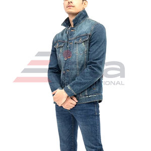 Veste en jean professionnelle de qualité supérieure, confortable, imperméable et respirante, avec col montant en toile, idéale pour l'hiver - Product Image 1