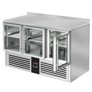 Réfrigérateur de comptoir commercial PREMIUM - 1370x700mm - portes vitrées - avec étagère supérieure - capacité 368 litres - Product Image 6