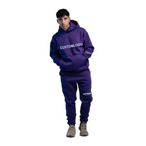 Ensemble de deux pièces d'entraînement personnalisé pour hommes Survêtement d'été à la mode de grande taille avec t-shirt à capuche Pile de pantalons en coton - Product Image 3