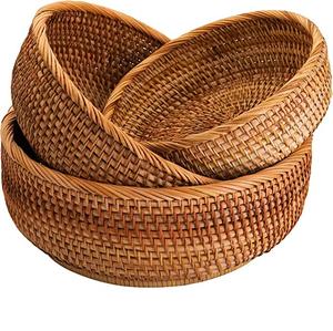 Customised Handmade Rattan Bread Storage <b>Basket</b> Fruits Vegetable <b>Bathroom</b> Waste <b>Basket</b> - Product Image 3