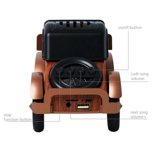 Altavoz inalámbrico A9 creativo coche de madera antiguo altavoz de estilo clásico con soporte para teléfono móvil - Product Image 3
