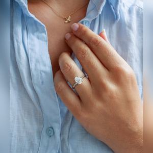 Anillo Solitario con Diamante Ovalado, Plata de Ley, Banda Trenzada, Joyería para Compromiso y Propuesta de Matrimonio, Envío Global - Product Image 6