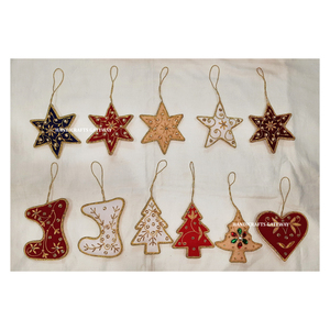 Best Exclusive Luxurious New Handcrafted Zari Embroidery Multi Color Various Shape Christmas <b>Hanging</b> <b>Ornament</b> For Tree Decor - Product Image 1