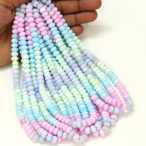 Hermosas cuentas de ópalo multicolor en forma de rondel, lisas, de 15 pulgadas, 7-11 mm, color arcoíris, cuentas de ópalo liso, ópalo de calidad AAA. - Product Image 1