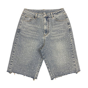 Shorts en jean décontractés et tendance à cinq poches, taille régulière, respirants, pour l'été et le streetwear - Product Image 1
