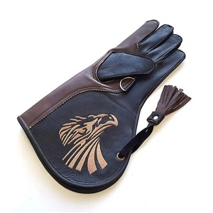 Gant de fauconnerie en cuir de haute qualité avec logo personnalisé pour les faucons Gants d'entraînement en cuir pur pour la chasse aux aigles et aux oiseaux - Product Image 1