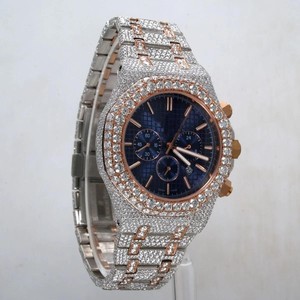 นาฬิกาข้อมือสแตนเลสสำหรับผู้ชายสายรัดเพชรโมอิส VVS1ใสขนาด20มม. สายนาฬิกาแฟชั่น - Product Image 2